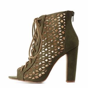 New - Women’s Olive Green Suede Lazer Cut Boots